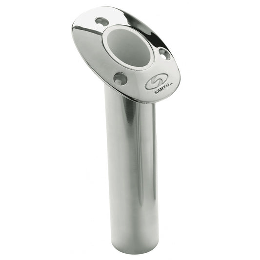 C.E. Smith Flush Mount Rod Holder - 30 Degree  9" Depth - Stainless Steel - Cast Bottom - White Vinyl Liner [53672CA]