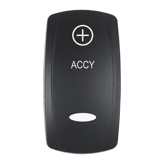 Pacer Actuator - 'ACCY' f/V Series Contura Switches - Black - Laser Etched (Top/Bottom Light) [EV2LE-ACC]