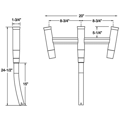 TACO Kite Fishing 3-Rod Cluster [F31-0770BSA-1]