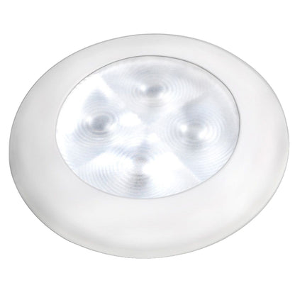 Hella Marine Slim Line LED 'Enhanced Brightness' Round Courtesy Lamp - White LED - White Plastic Bezel - 12V [980500541]