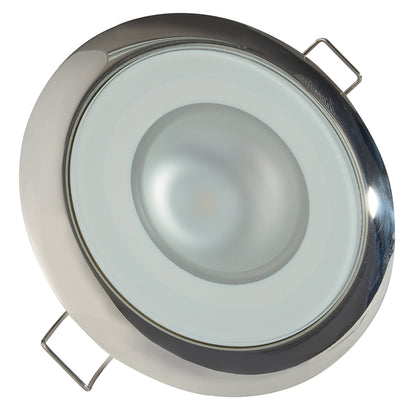 Lumitec Mirage - Flush Mount Down Light - Glass Finish/Polished SS Bezel - Warm White Dimming [113119]